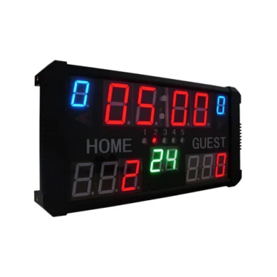 저렴한 전자 체조 득점판, 샷 시계가 있는 휴대용 LED 디지털 농구 득점판