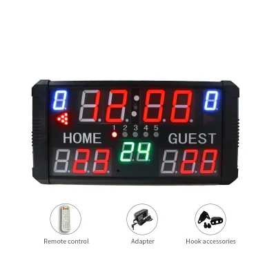 농구/테니스/배구 디지털 스코어보드 4인치 10자리 전동 스코어보드(리모컨 포함)