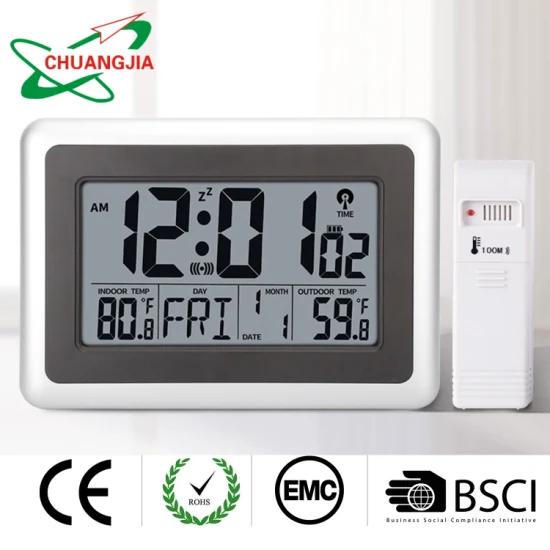실내 및 실외 온도에 따라 시간대 설정이 가능한 디지털 라디오 벽시계