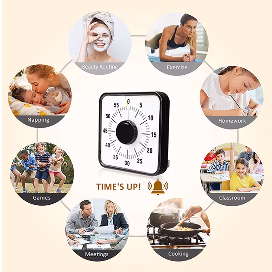 스위치가 있는 사용하기 쉬운 검정색 주방 카운트다운 타이머