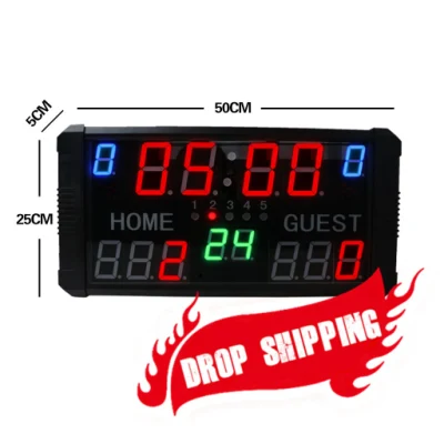 Dropshipping 휴대용 농구 디지털 스코어보드, 원격 제어 기능이 있는 1.5인치 내장 배터리 구동 미니 스코어보드